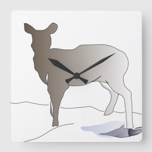 Horloge murale en silhouette de cerf (Recto)