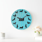 Horloge murale en silhouette de teckel en bois tur (Maison)