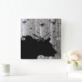 Horloge murale en silhouette d'ours (Maison)