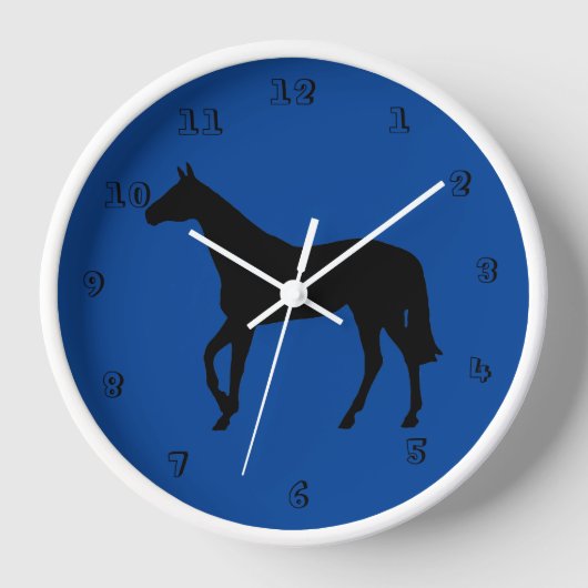 Horloge murale en silhouette du cheval à cheval Th (Recto)