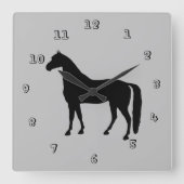 Horloge murale en silhouette du cheval à cheval Th (Recto)