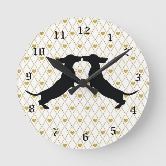 Horloge murale en silhouette du coeur d'or (Recto)