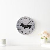 Horloge murale en silhouette en brique blanche (Maison)
