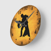 Horloge murale en silhouette en couple de danse vi (Angle)