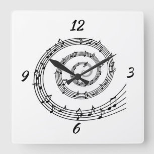 Horloge murale en spirale de note