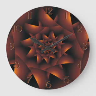 Horloge murale en spirale foncée orange brûlée 