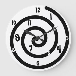Horloge murale en spirale noire et blanche