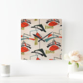 Horloge murale en tissu atomique moderne du milieu (Maison)