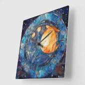 Horloge murale en verre céleste (Angle)