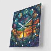 Horloge murale en verre peint céleste (Angle)