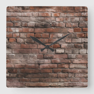 Horloge murale en vieille brique