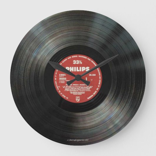 Horloge murale en vinyle vintage - Designer Den -  (Recto)