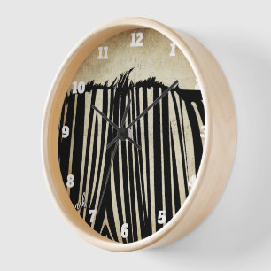 Horloge murale en zèbre noir personnalisé