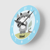 Horloge murale Enchanted Forest Raccoon (Angle)