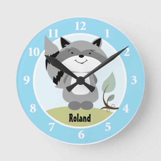 Horloge murale Enchanted Forest Raccoon (Recto)