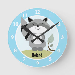 Horloge murale Enchanted Forest Raccoon