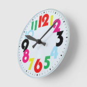 horloge murale enfant colorée (Angle)