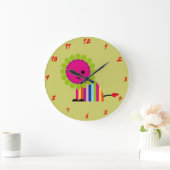 Horloge murale enfant Lion coloré (Maison)