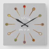 Horloge murale épice de vie, Acrylique Carré de 27 (Recto)