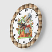 Horloge murale épouvantail saisonnier d'automne (Angle)