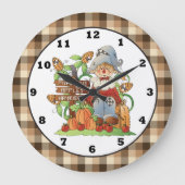 Horloge murale épouvantail saisonnier d'automne (Recto)