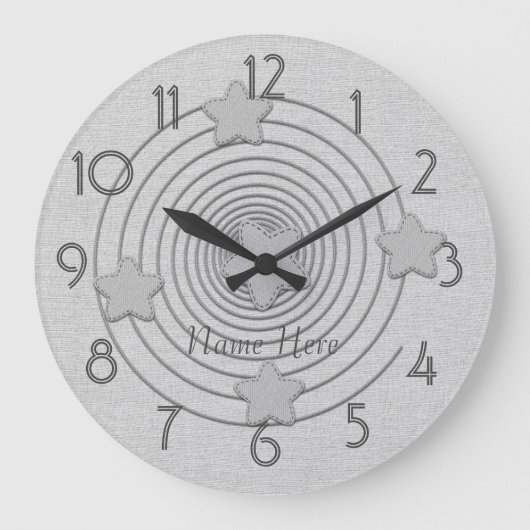Horloge murale étoile de style mignon avec nom (Recto)