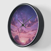 Horloge murale étoilée violette (Angle)