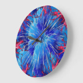Horloge murale expression bleue  (Angle)