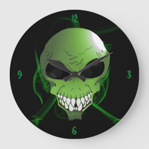 Horloge murale extraterrestre verte