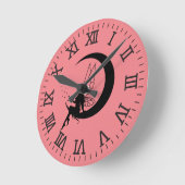 Horloge murale Fairy and Crescent Moon (Angle)