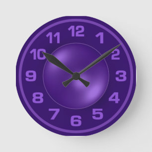Horloge murale faite sur commande violette brûlé