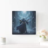 Horloge murale Fantasy Wizard Art magique du sorc (Maison)