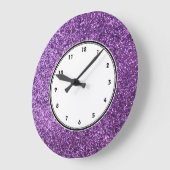Horloge murale Faux Purple Parties scintillant (Angle)