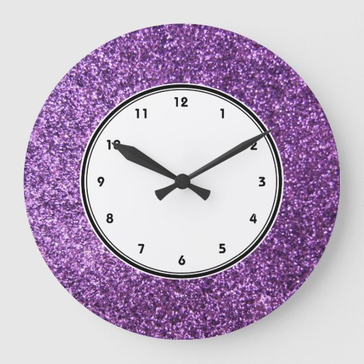 Horloge murale Faux Purple Parties scintillant (Recto)