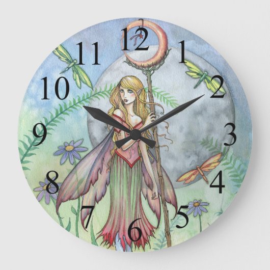 Horloge murale Fée de la fleur d'été douce (Recto)