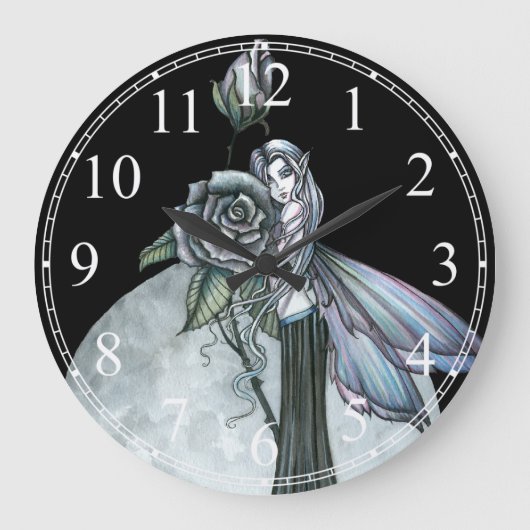 Horloge murale Fée Rose de minuit (Recto)