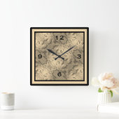 Horloge murale feuille d'érable d'or (Maison)