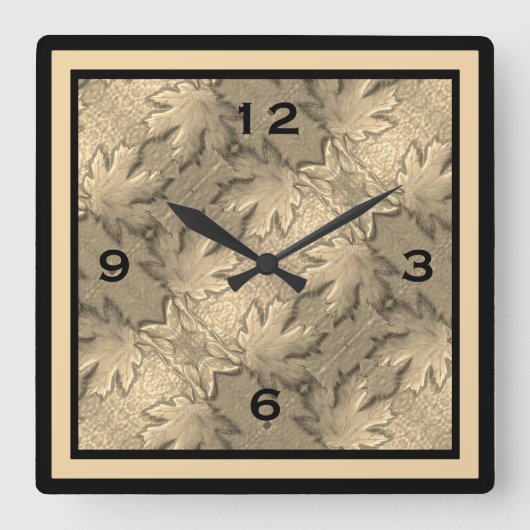 Horloge murale feuille d'érable d'or (Recto)