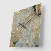 Horloge murale feuilles gelées (Angle)