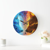 Horloge murale Fire Wolves (Maison)