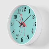 Horloge murale flamant rose (Angle)