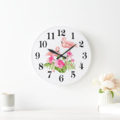 Horloge murale flamant rose (Maison)