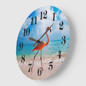 Horloge murale flamant rose (Angle)