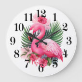 Horloge murale flamant rose (Recto)