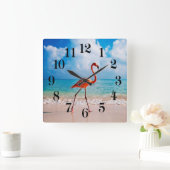 Horloge murale flamant rose (Maison)