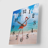 Horloge murale flamant rose (Angle)