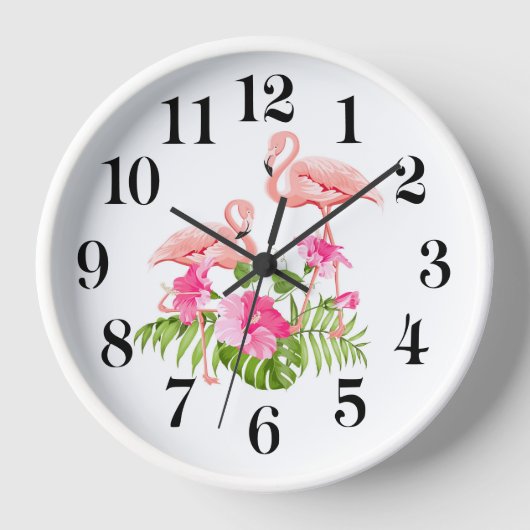 Horloge murale flamant rose (Recto)