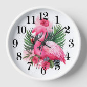 Horloge murale flamant rose (Recto)