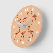 Horloge murale flamants roses (Angle)