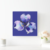 Horloge murale Fleur bleue (Maison)
